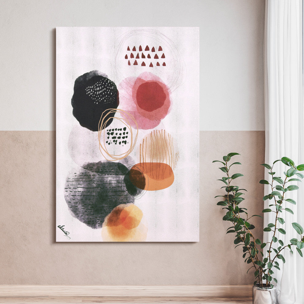 "Colorful Harmony II" Colorful Silver Shagreen Wrapped Canvas Wall Art