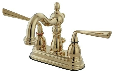 Kingston Brass 4" Centerset Bathroom Faucet, Polished Brass
