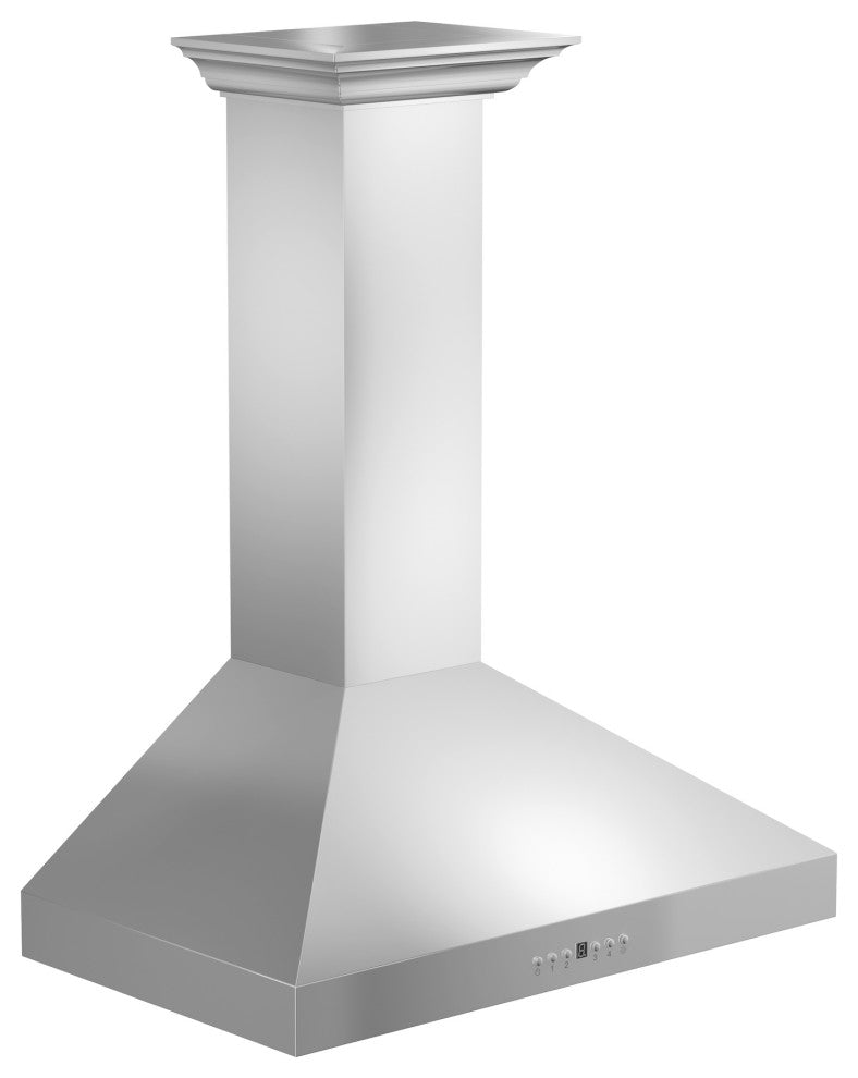 ZLINE 30" Wall Mount Hood, Stainless Steel With Crown Molding KL3CRN-30