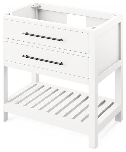 Wavecrest Contemporary White 36" Vanity, Boulder Cultured Marble Top
