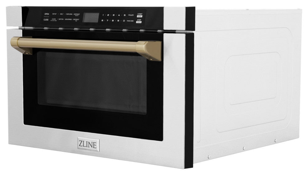 ZLINE Microwave Drawer s, Stainless and Champagne Bronze MWDZ-1-H-CB