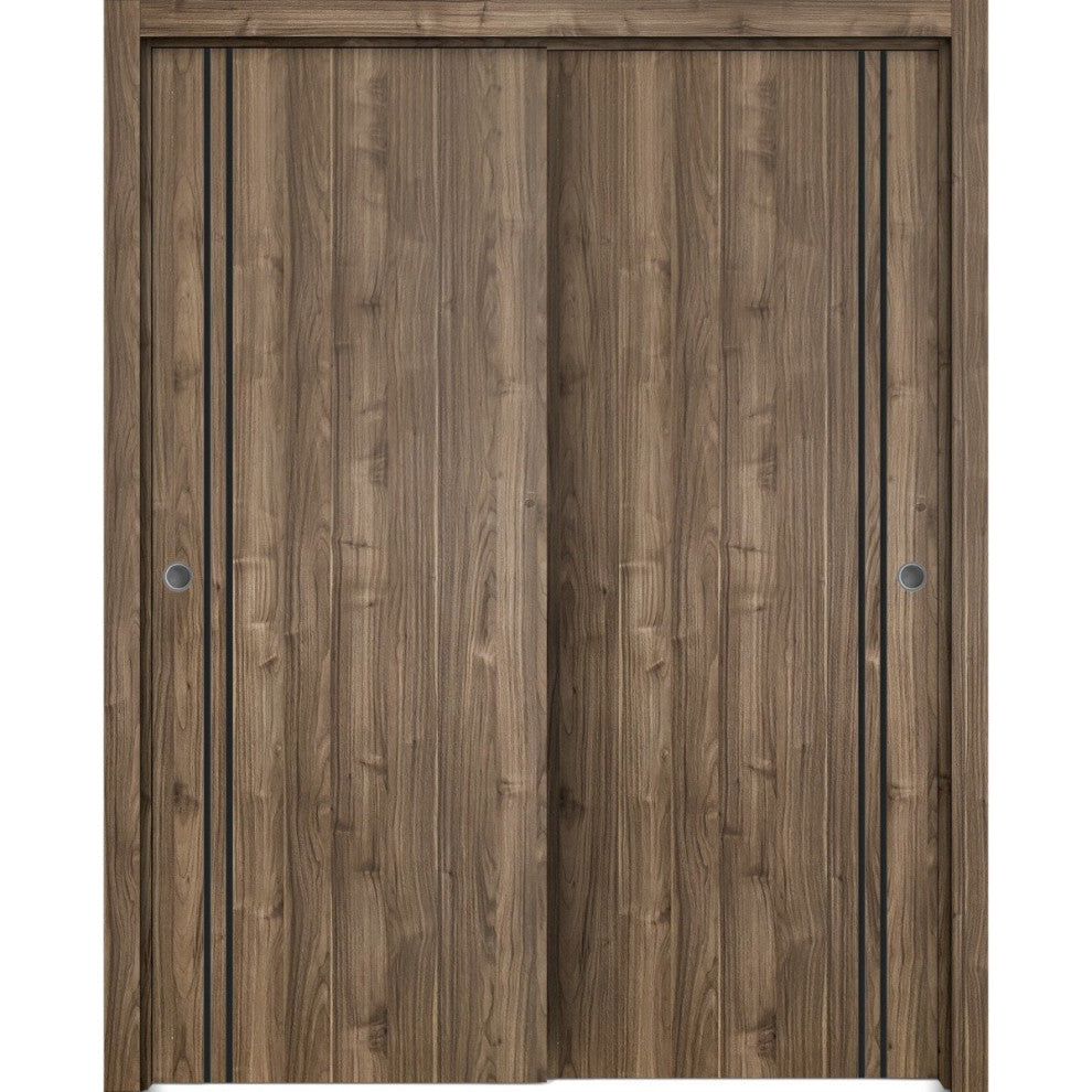 Bypass Doors 60 x 80 | Planum 0016 Walnut with  | Sturdy Rails
