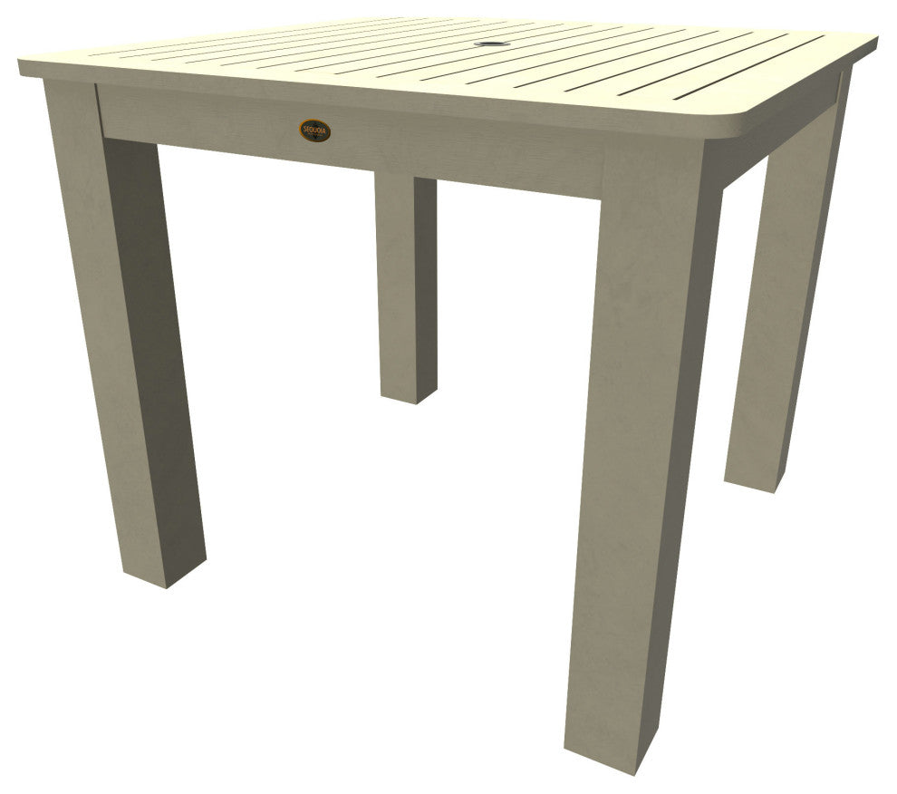 Square 42x42 Counter Dining Table, Weathered Acorn, Whitewash