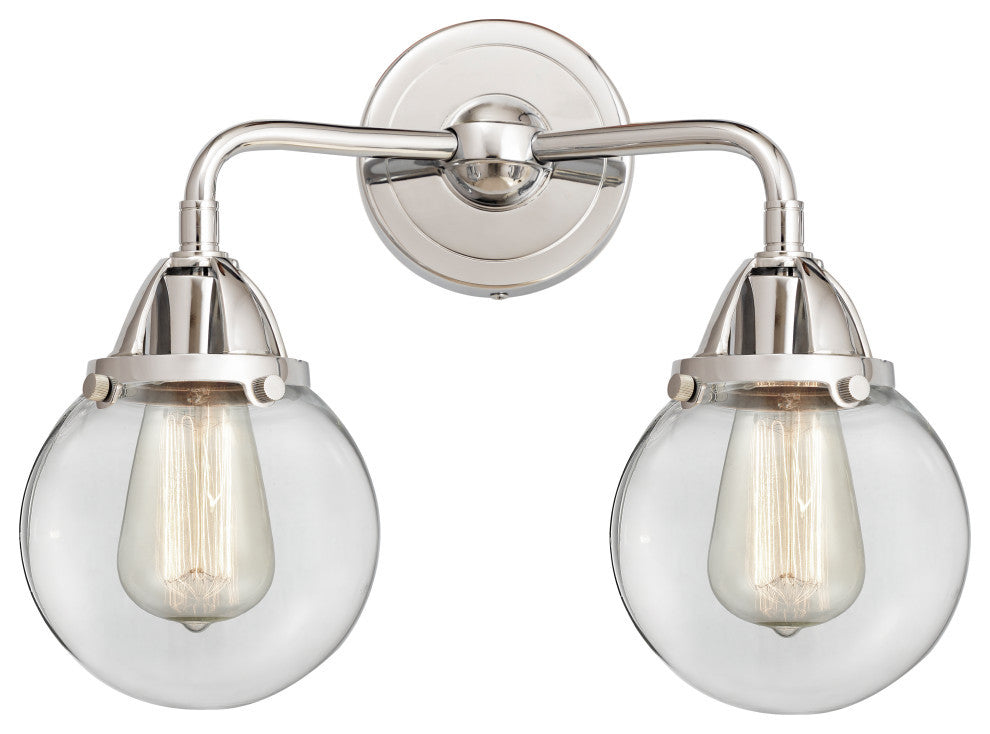 Beacon Bath Vanity Light, Polished Chrome, Clear, Clear