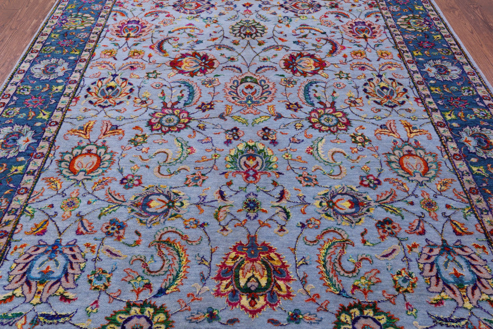 8' 2" X 10' 2" Wool & Silk Handmade Persian Rug - Q15775