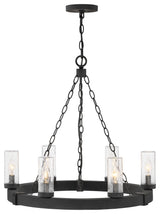 Hinkley Sawyer Medium Single Tier Chandelier 12V, Black