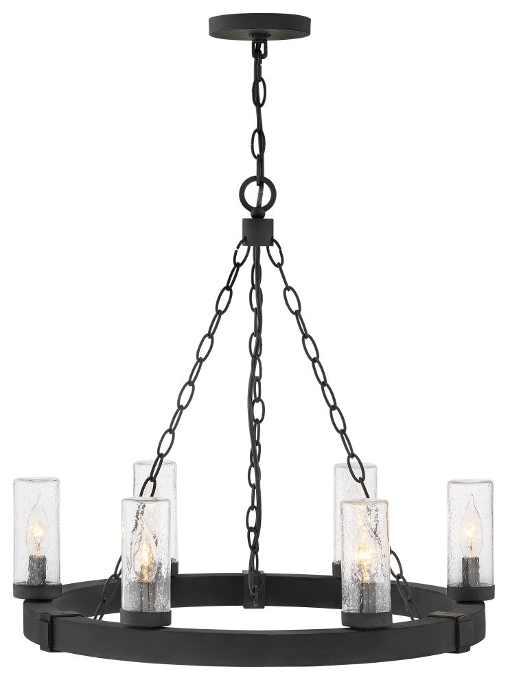 Hinkley Sawyer Medium Single Tier Chandelier 12V, Black