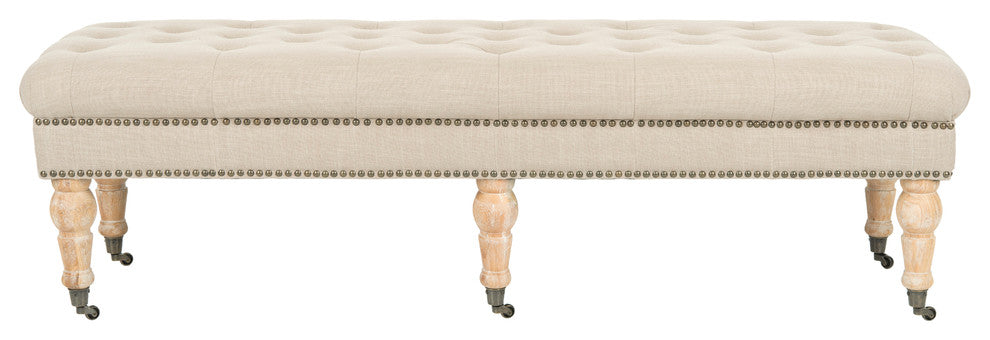 Safavieh Barney Tufted Bench, True Taupe