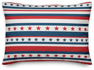 Flag Stars and Stripes 14x20 Lumbar Throw Pillow
