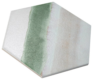 Matter Hex Canvas Bone Green Porcelain Floor and Wall Tile
