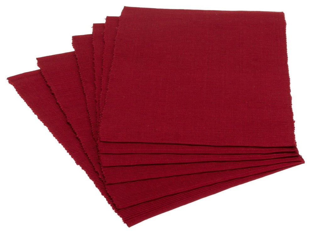 DII Tango Red Ribbed Placemat, Set of 6