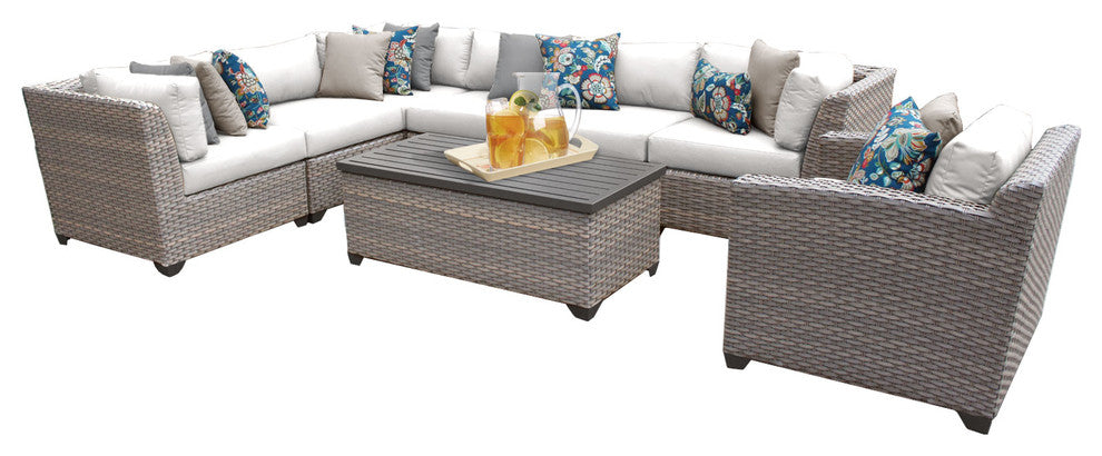 Florence 8 Piece Outdoor Wicker Patio Furniture Set 08d