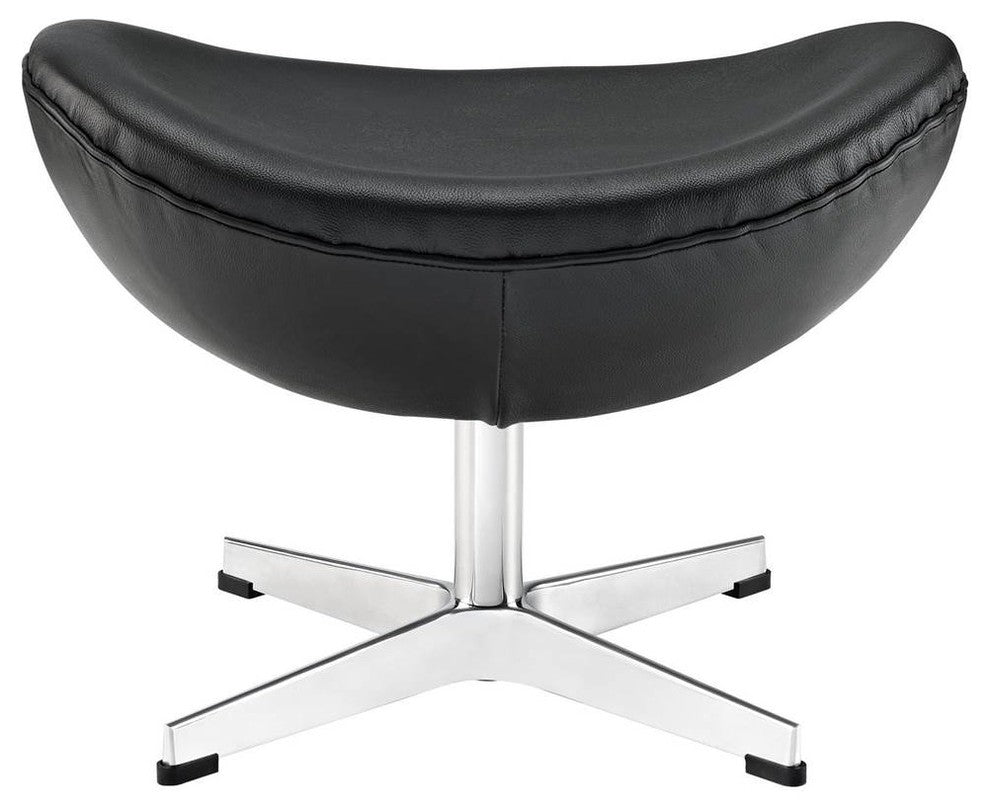 Modern Contemporary Living Room Leather Ottoman Black