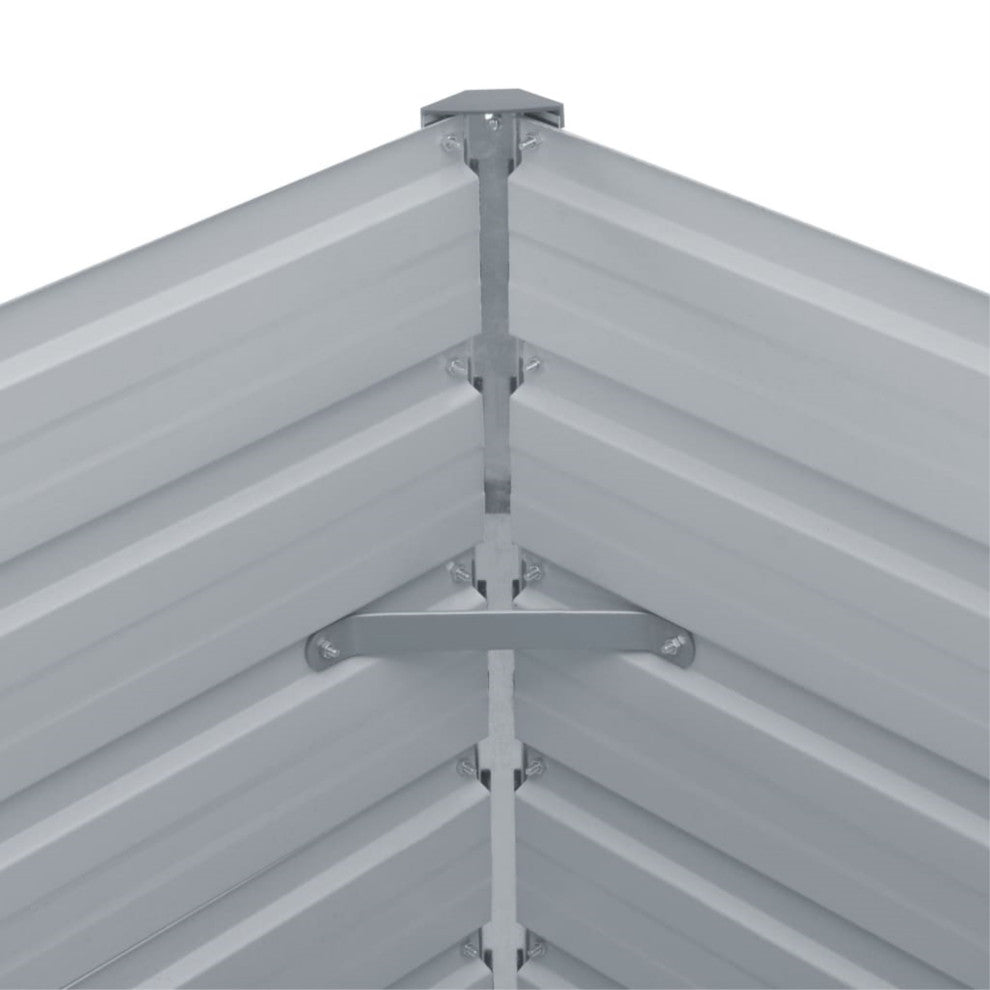 Vidaxl Raised Garden Bed 39.4"x39.4"x17.7" Galvanized Steel Gray