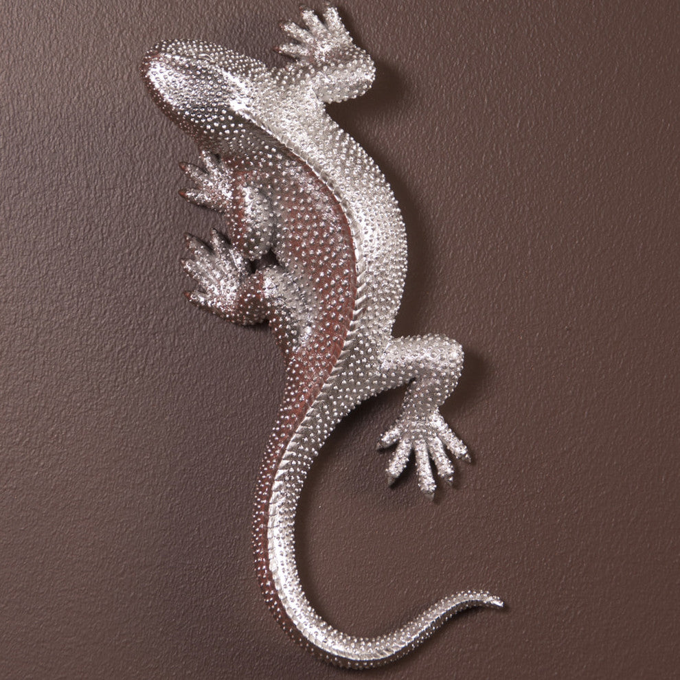 Howard Elliott Lizard Figurine Bright Textured Nickel