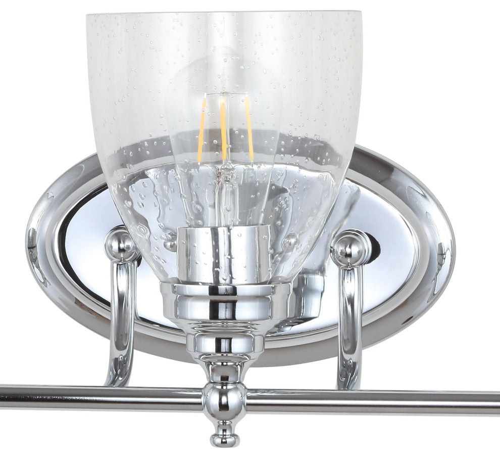 Marais Metal/Glass LED Vanity Light, Chrome, Width: 22.25"