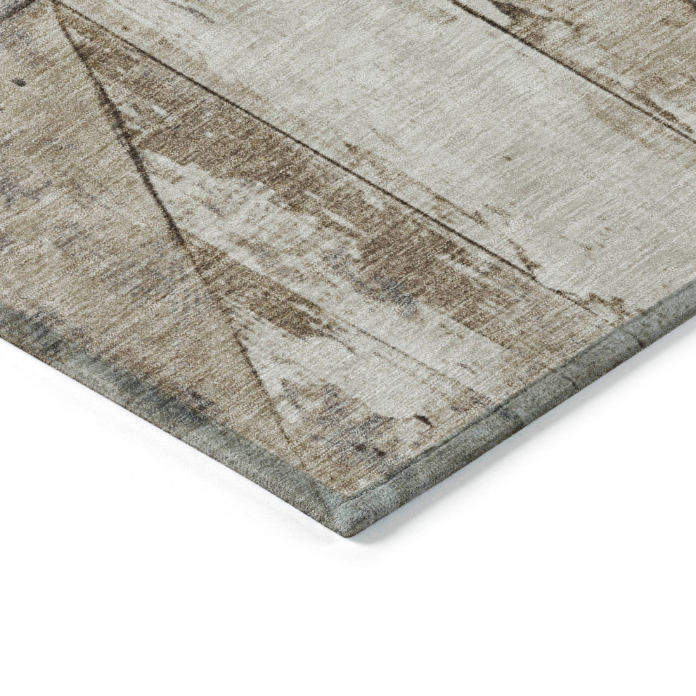 Machine Washable Indoor/Outdoor Chantille ACN1876 Beige 5' x 7'6" Rug