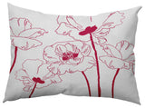 Popping Poppies Decorative Throw Pillow, Bold Pink, 14"x20"