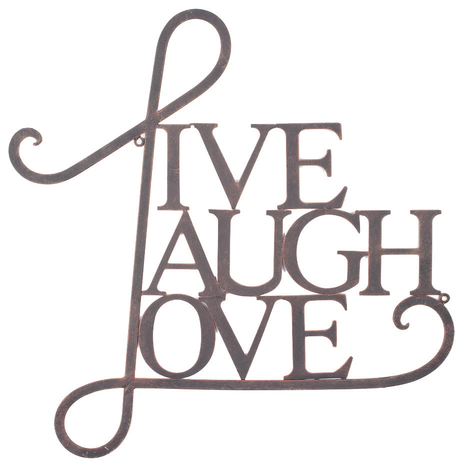 Live, Laugh, Love Wall Decor, Antique Copper