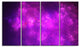 Purple Starry Fractal Sky, Abstract Canvas Art Print, 48"x28", 4 Panels
