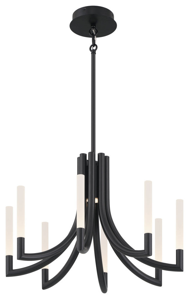 Olette 8L 24" Black Frosted Chandelier