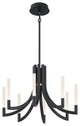 Olette 8L 24" Black Frosted Chandelier