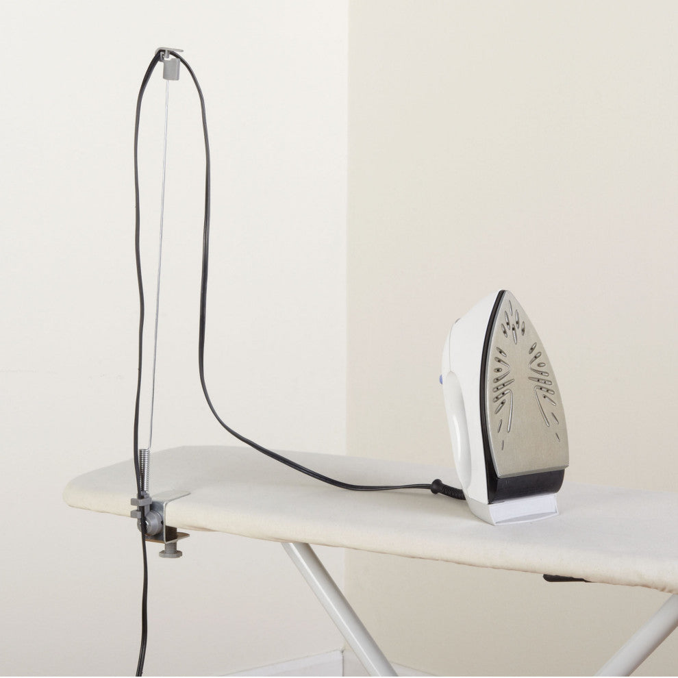 175 Flexible Iron Cord Minder, Silver Powder Coated, 18" High