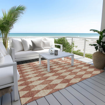 Machine Washable Indoor/Outdoor Chantille ACN578 Paprika 5'' x 7''6" Rug
