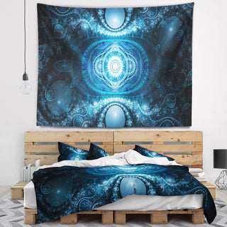 Cabalistic Light Blue Pattern Abstract Wall Tapestry, 39"x32"