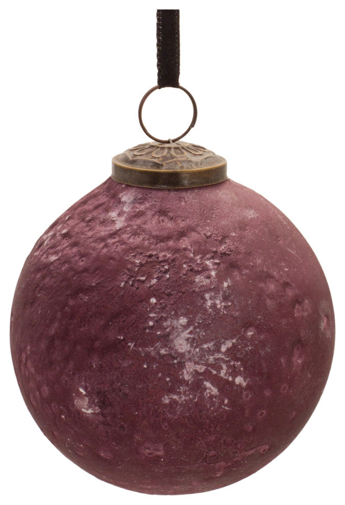 Distressed Glass Ball Ornament, Set of 6