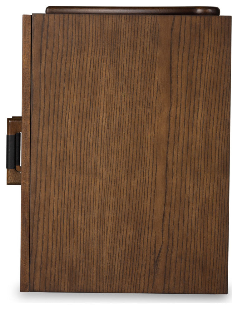 Halston Nightstand Terra Brown Ash, Heirloom Black, Terra Brown Ash Veneer