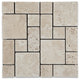 Ivory Travertine 3-Pieced Mini-Pattern Tumbled Mosaic Tile