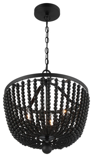 Crystorama Lighting Group 604 Rylee 4 Light 17"W Crystal Pendant - Matte Black