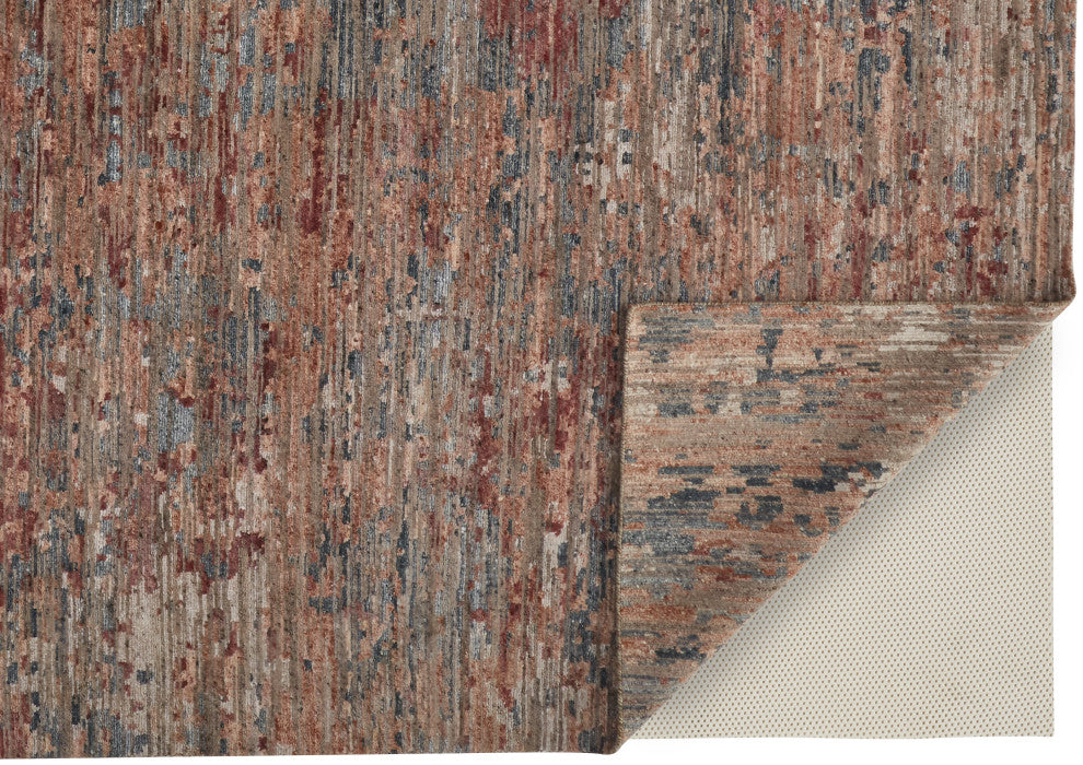 Weave & Wander Clarkson Rug, Copper/Blue/Henna, 2ft x 3ft Rug