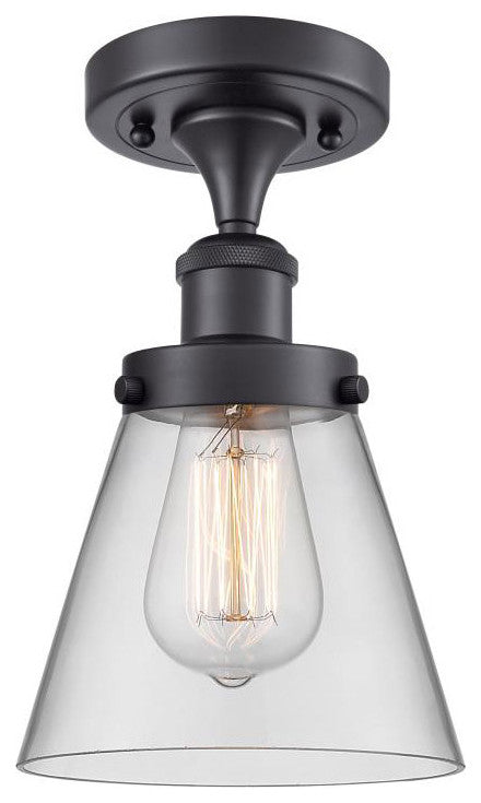INNOVATIONS LIGHTING 916-1C-BK-G62-LED Small Cone 1 Light Semi-Flush Mount