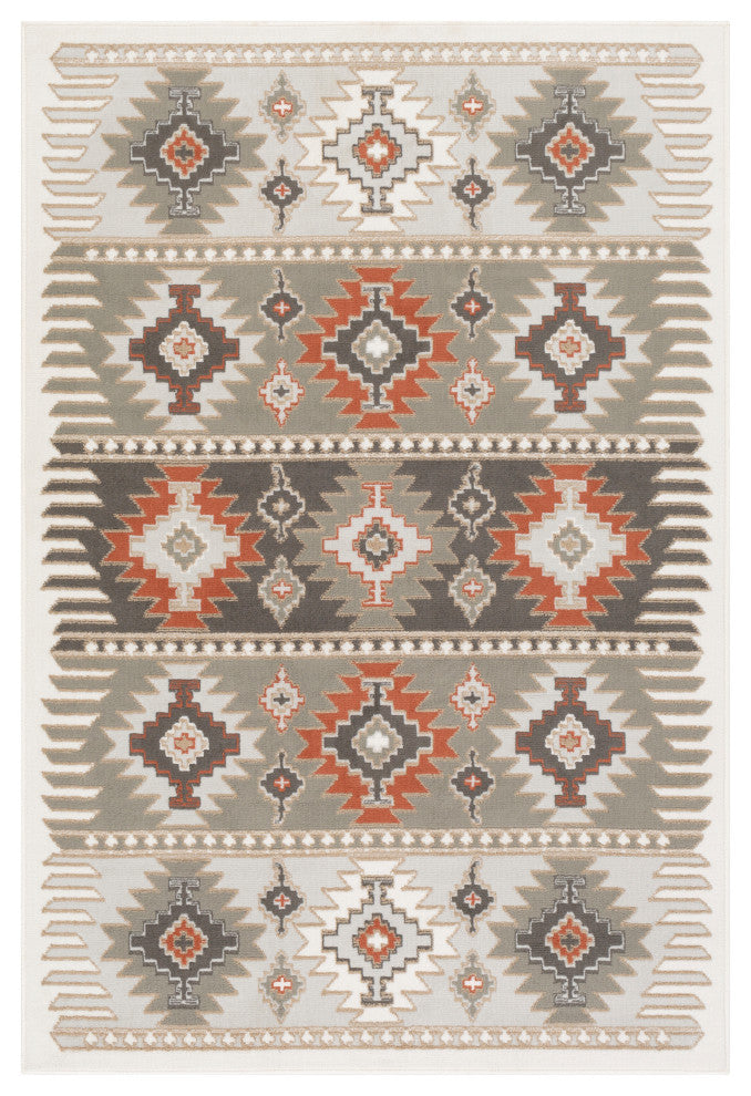 Surya Skagen SKG-2303 7'10"x10'2" Rug, Gray/Silver Gray/Terracotta/Tan/White