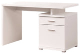 Benzara BM156222 Gorgeous white Wooden desk with cabinet