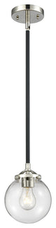 Beacon 1-Light LED Mini Pendant, Black Polished Nickel, Glass: Clear