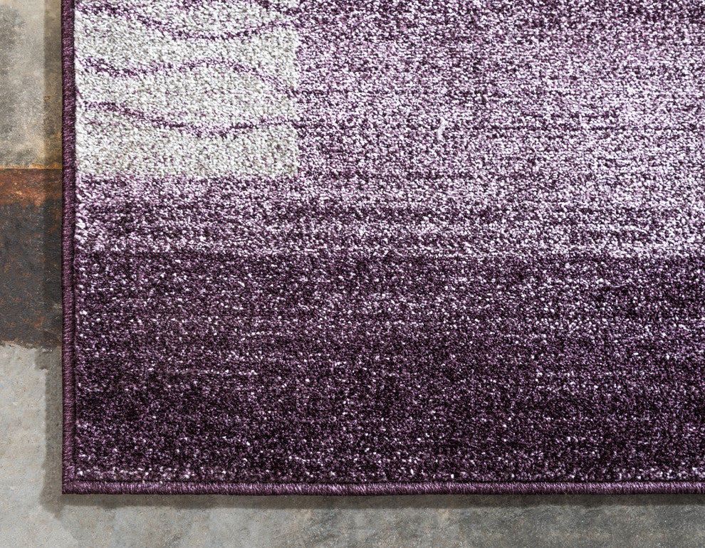 Rug Unique Loom Del Mar Purple Rectangular 5' 0 x 8' 0