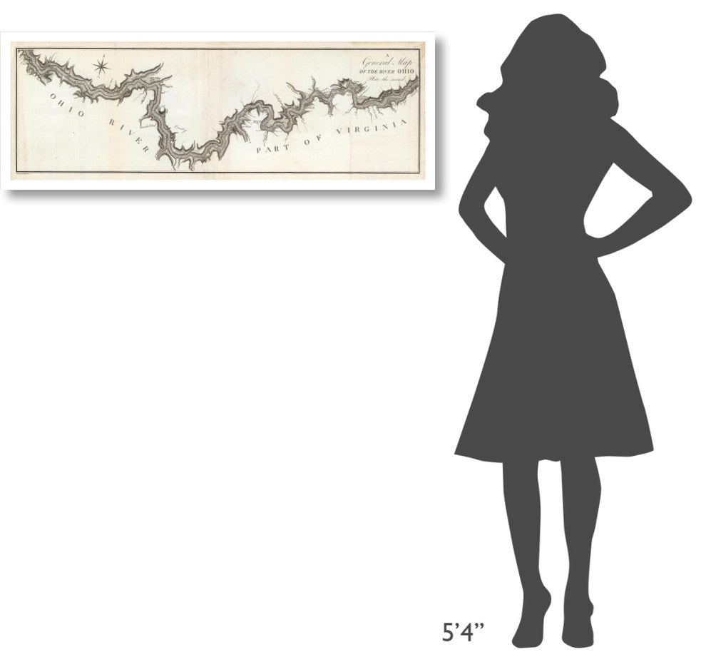 "A General Map of the River Ohio, Plate 2, 1796" Paper Art, 46"x17"