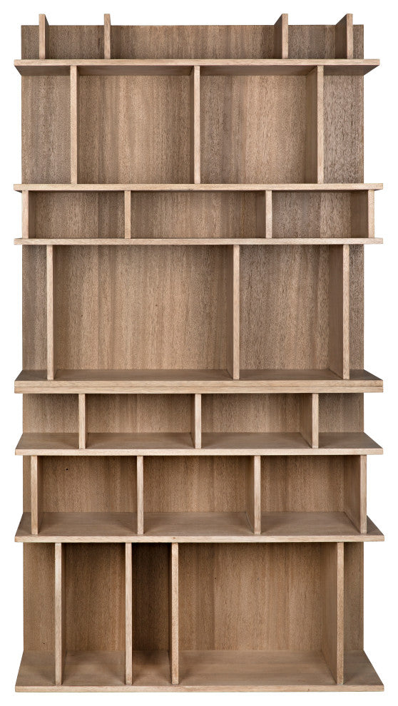 NOIR Furniture - Rashi Bookcase, Washed Walnut - GBCS196WAW