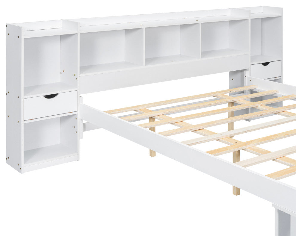 Gewnee Queen Size Wood Platform Bed