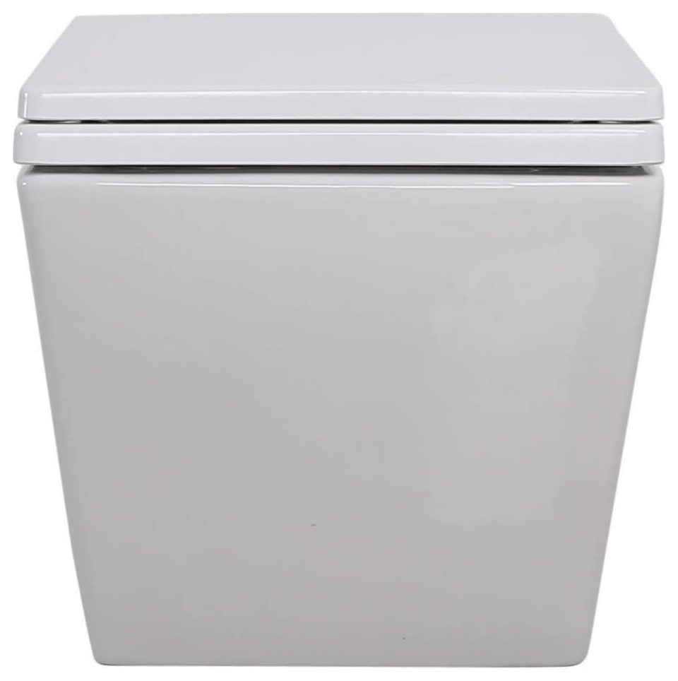 In-Wall Toilet Set, 2"x6" Carrier and Tank, White Round Actuators