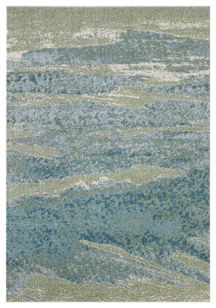 3"x5" Blue Sage Impressionistic Ocean Area Rug