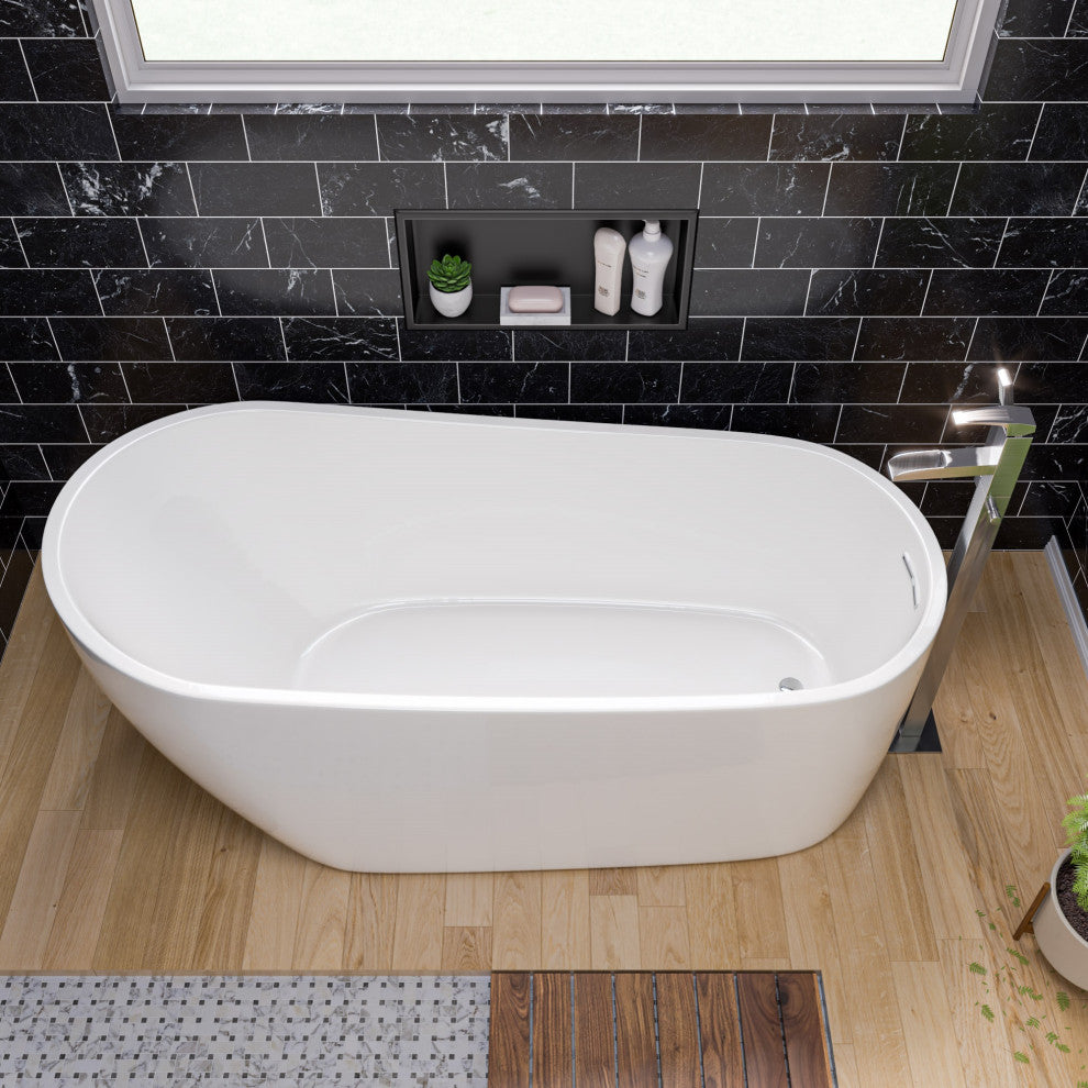 ALFI brand AB2843-BN Brushed Nickel Single Hole Floor Mounted Tub Filler