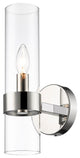Zlite 4008-1S-PN 1-Light Wall Sconce, Clear