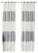 Striped Dupioni Faux Silk Blackout Curtains, Pair, Gray, 52"x84"