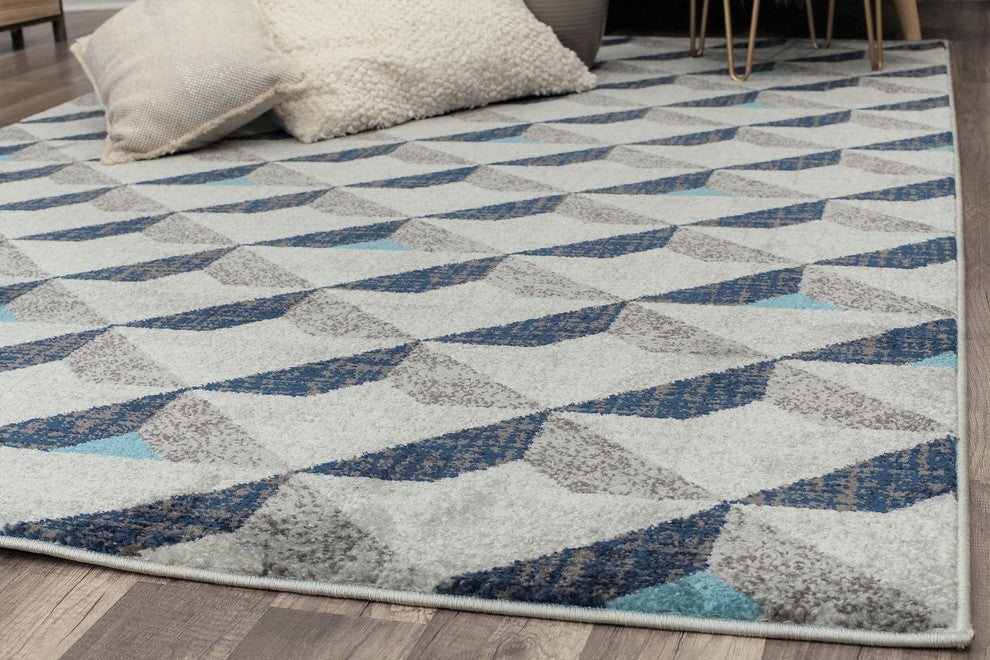 Rugs America Aurea Contemporary Geometric Soft touch Area Rug, Grey Tone, 5' X 7