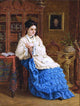 Paul Desire Trouillebert Femme en robe bleue revant Wall Decal