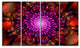 Purple Glowing Crystals In Space, Floral Canvas Print, 48"x28", 4 Panels